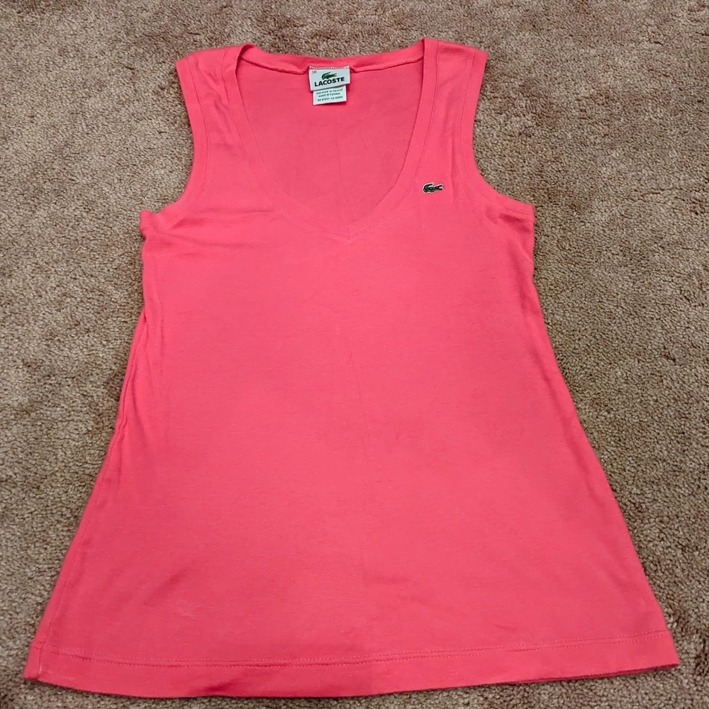 Lacoste V-Neck Tank Top -Pink